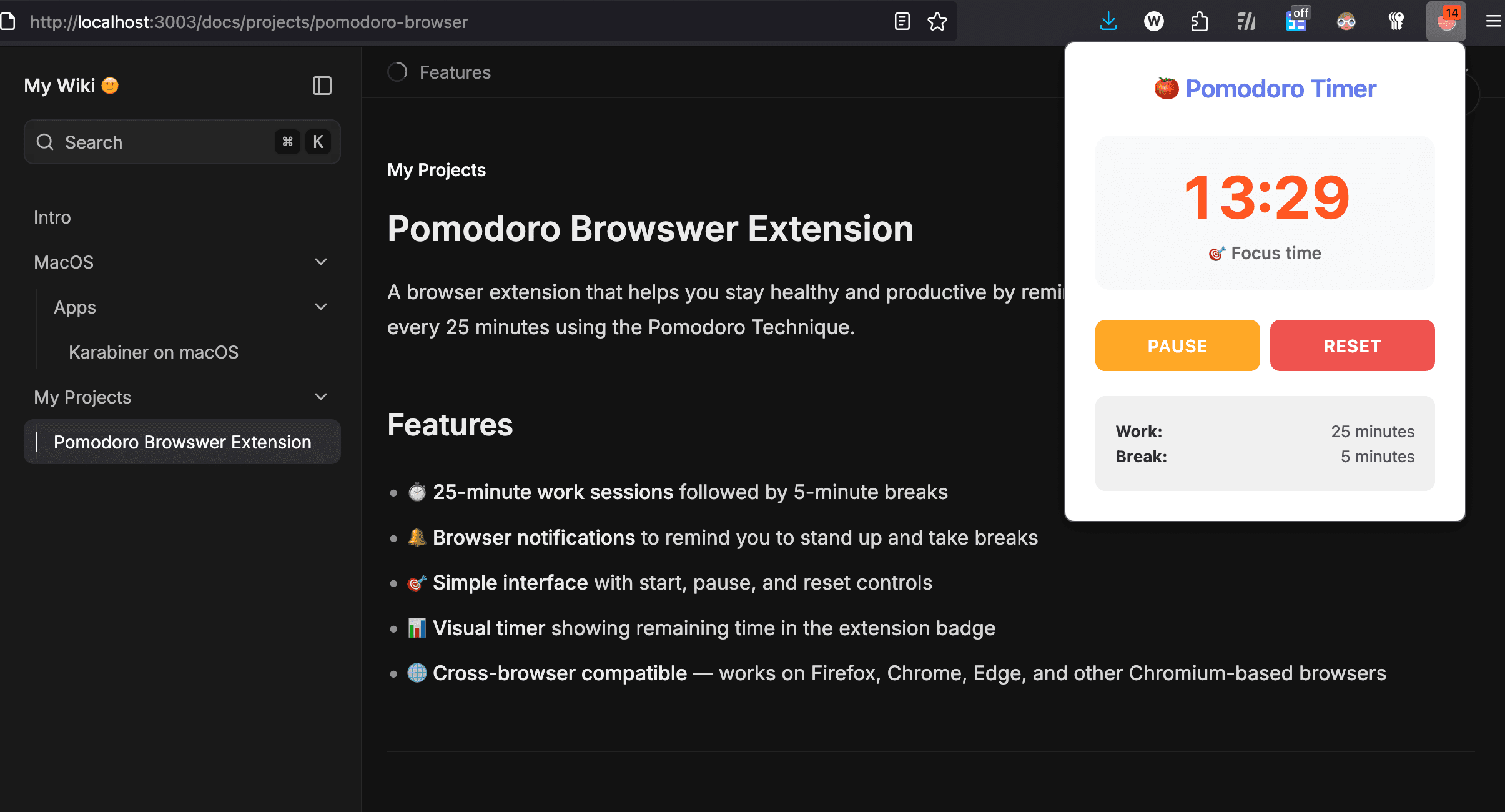 Pomodoro Browser Demo